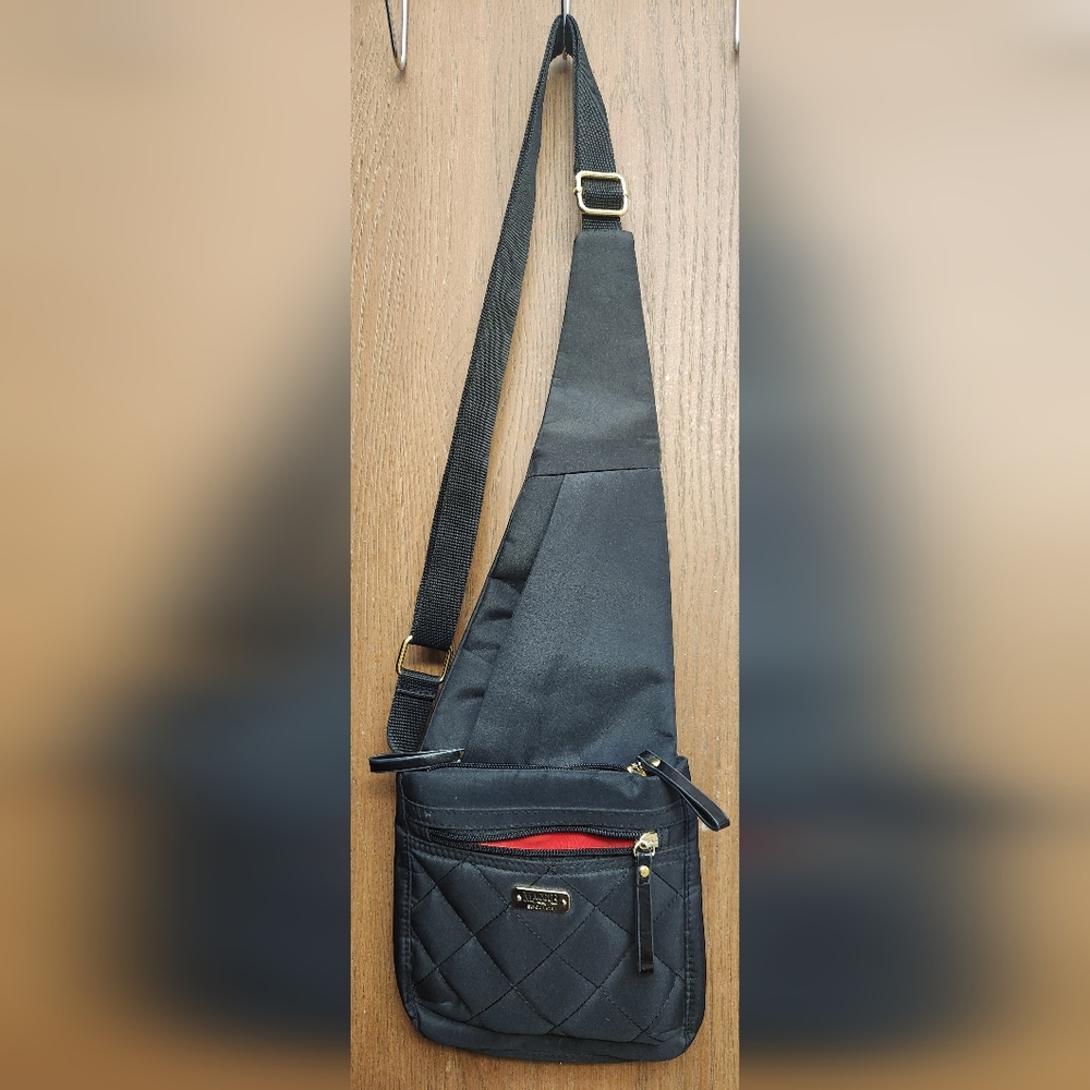 MaggiB Black Quilted Crossbody Bag